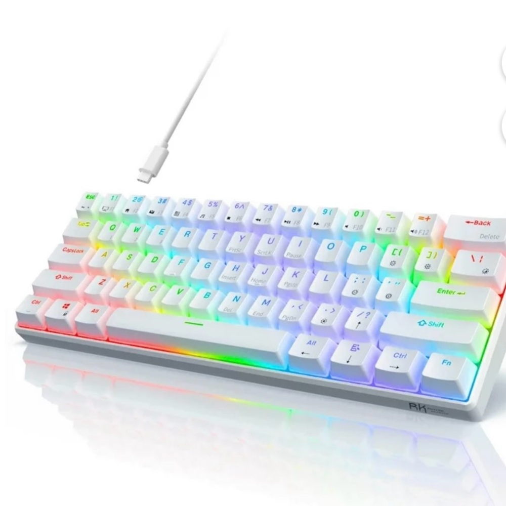 Computer Keyboard RK RK61 Wireless Mechanic Klight Red Switch-white NEW IN BOX
